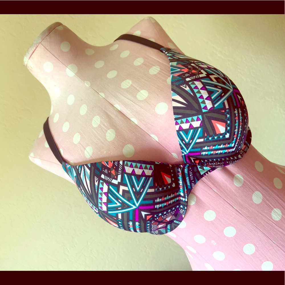 Pink Multicolored Bra